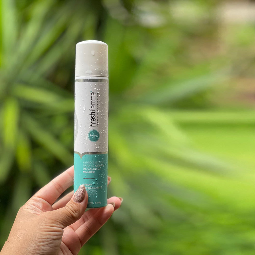 Kit Spray Refrescante Para Calores Menopausa + Sérum Concentrado + Sabonete Antisséptico Natural de Barbatimão com Melaleuca FreshFemme