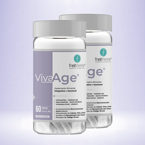 Kit 2 VivaAge Rejuveneces - Longevidade Saudável e Vitalidade Capilar FreshFemme - 120 Cápsulas