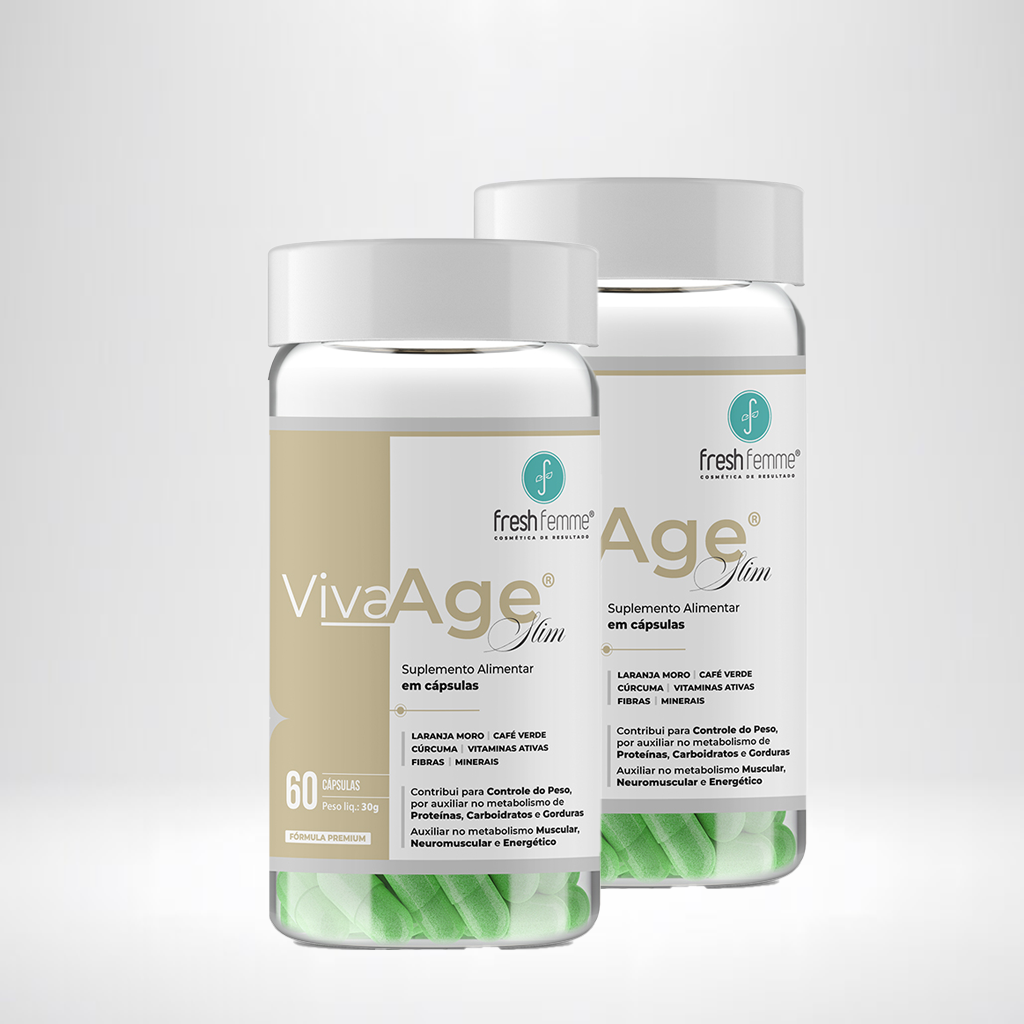 Kit 2 VivaAge Slim Metabolismo Saudável - FreshFemme - 120 Cápsulas