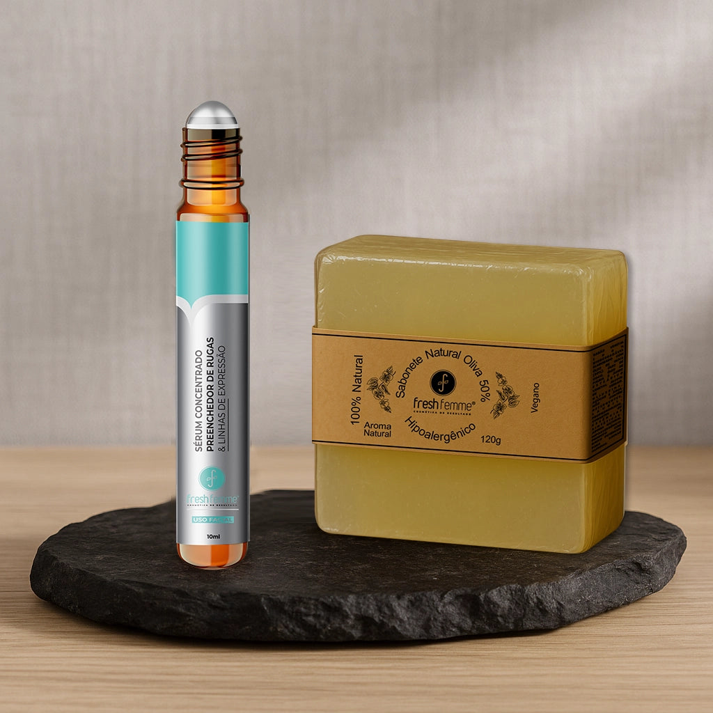 Kit Sérum FreshFemme + Sabonete Hipoalergênico Natural de Oliva 50%