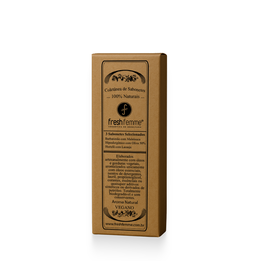 Kit de Sabonetes Naturais & Veganos com 3 unidades FreshFemme